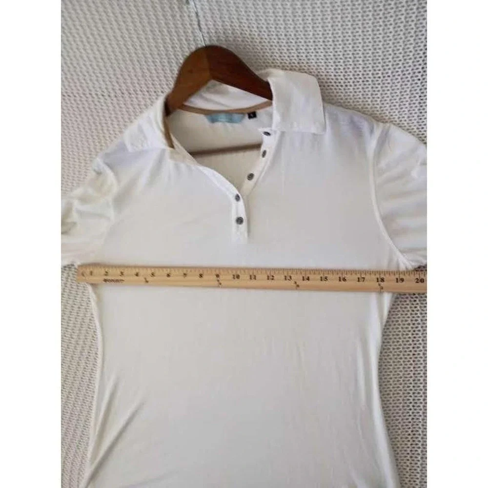 Lizzie‎ Driver Ivory Micromodal Golf Polo Shirt S USA Made Luxe Basic $110